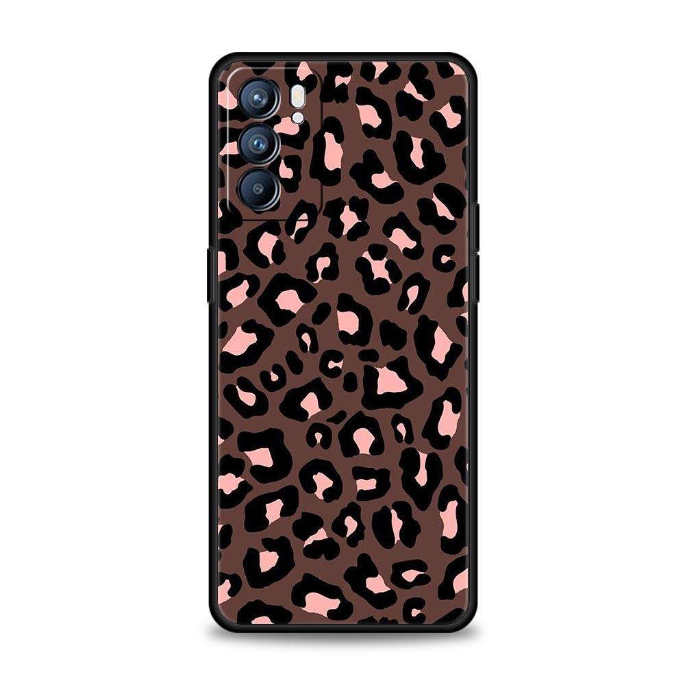 Модный чехол с принтом тигра и леопарда для Oppo Reno13 Reno12 Reno11 F Reno10 Pro A54 5G Find X5 A53 A52 A9 A17 4G A79 A80 A98