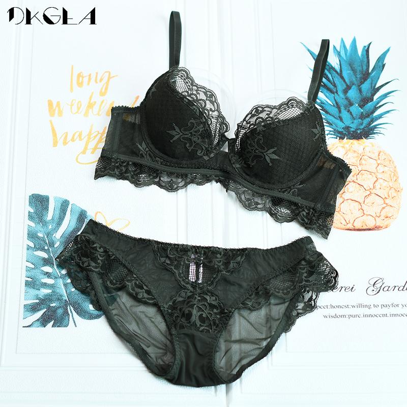 DKGEA Тонкий бюстгальтер, кружевной бюстгальтер, комплект женского сексуального нижнего белья больших размеров