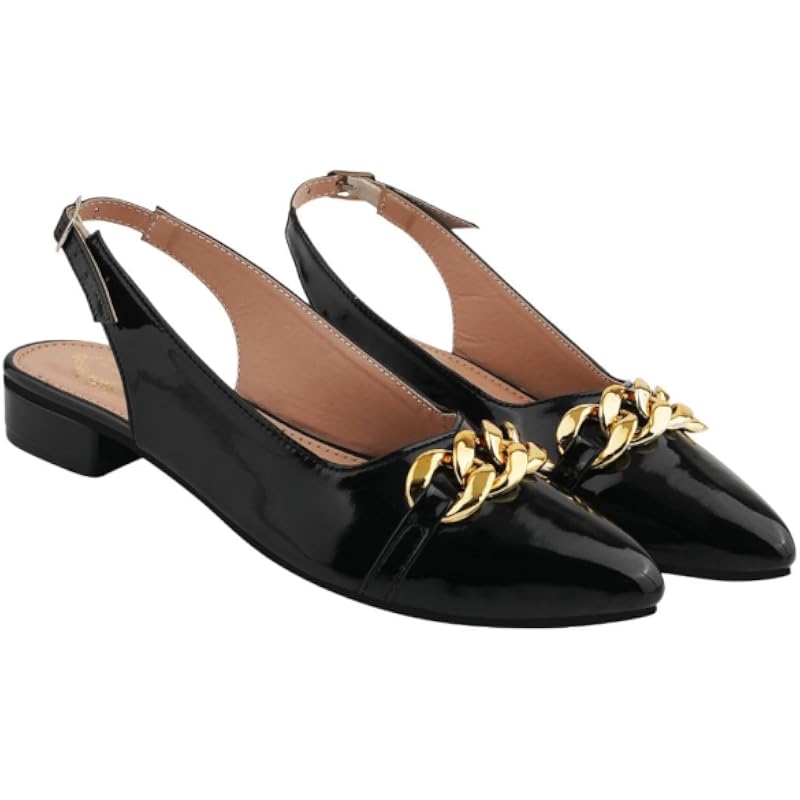 Shoetopia Женские балетки без шнуровки Черные