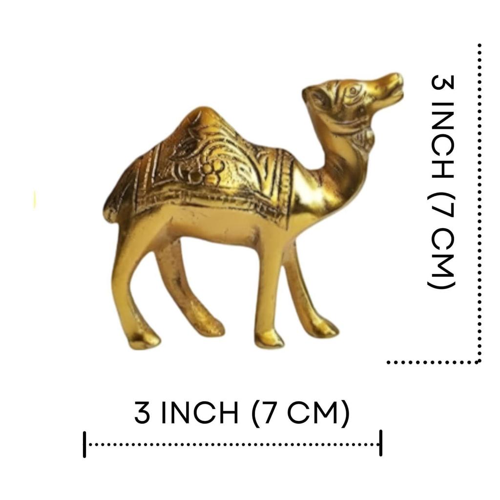 Элегантность в металлическом наборе Camel Showpiece Set - Изысканный декор для дома с ноткой пустынной элегантности (Золотой_3x3 дюйма) Упаковка из 2 шт.