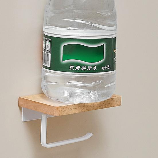 Держатель для салфеток Высокая несущая способность Без пробивания Деревянный Настенный для ванной туалета