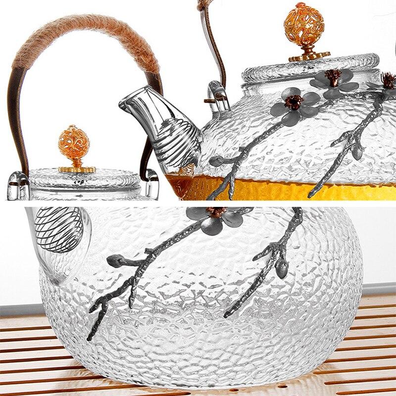 750/930 мл креативный бутик японский утолщенный термостойкий стеклянный чайник, домашний цветочный чайник, офисный чайник, подарочная коллекция