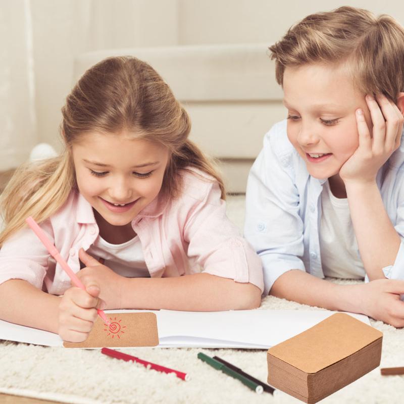 100pcs/box Blank Kraft Paper Card DIY Postcard Gift Labels Wedding Birthday Party Greeting Invitation Place Card Message Cards