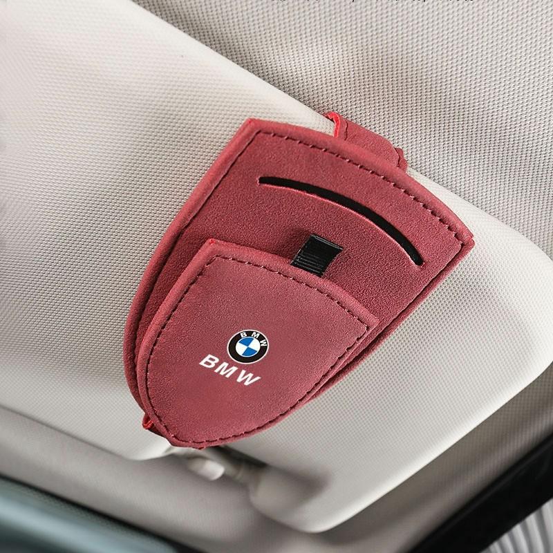 Multifunctional Leather Car Sun Visor Glasses Holder Clip Valve Cap For BMW X1 X2 X3 X5 X4 X6 X7 iX3 F20 F10 F07 E70 E46 E90 E92 EDSW76