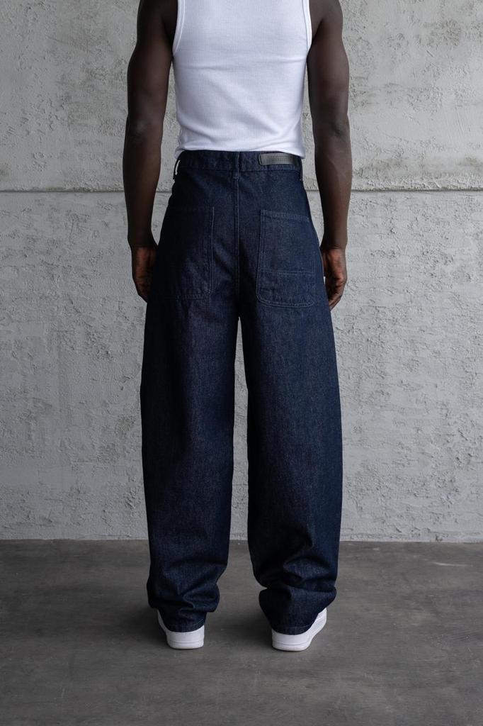 Men's Basic Balloon Fit Baggy Jeans - Dark Blue S