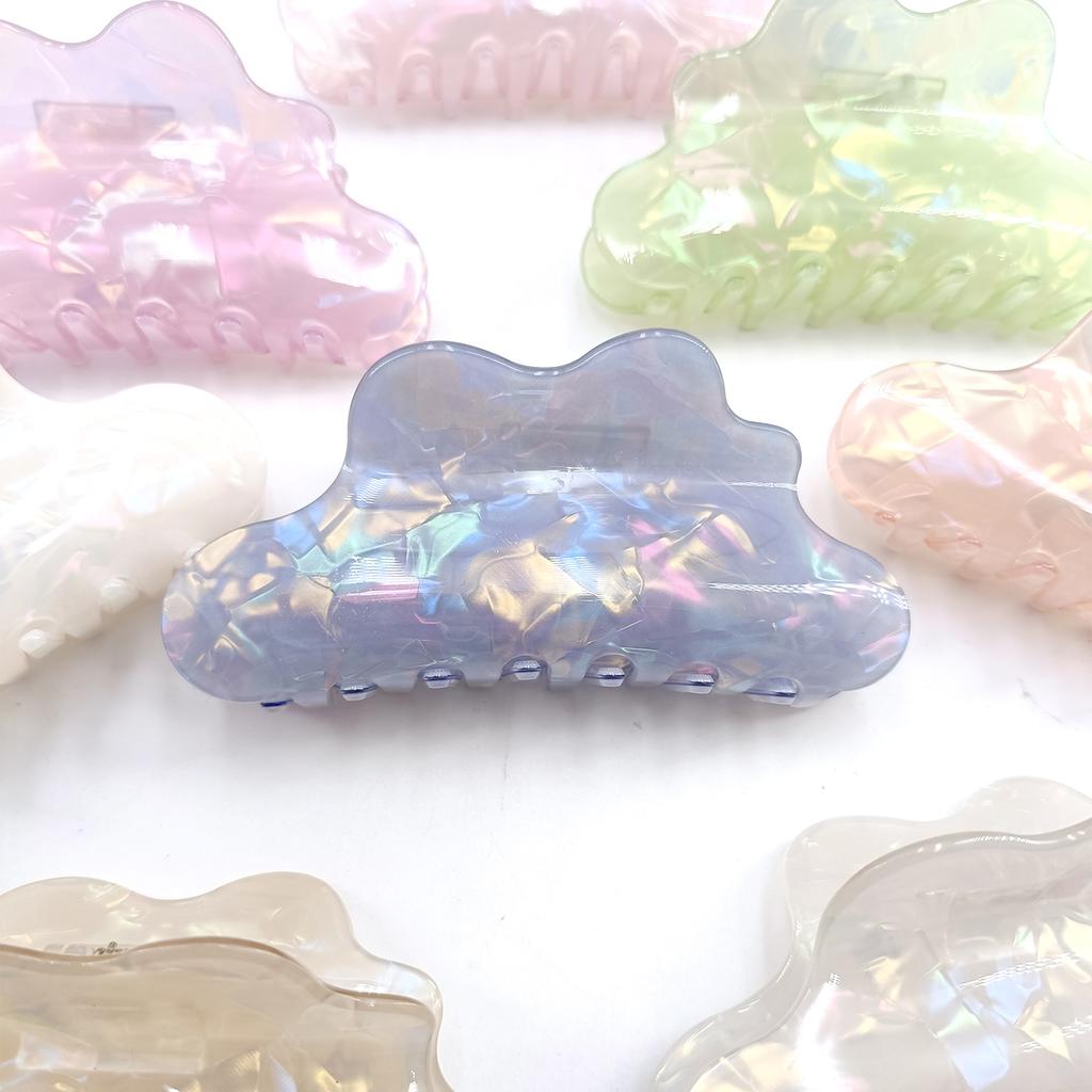 Fantasy Color Mermaid Color Cloud Shape Hair Clip Grab Clip Imitation Acetate Hair Clip Shark Claw Hair Accessories for Women