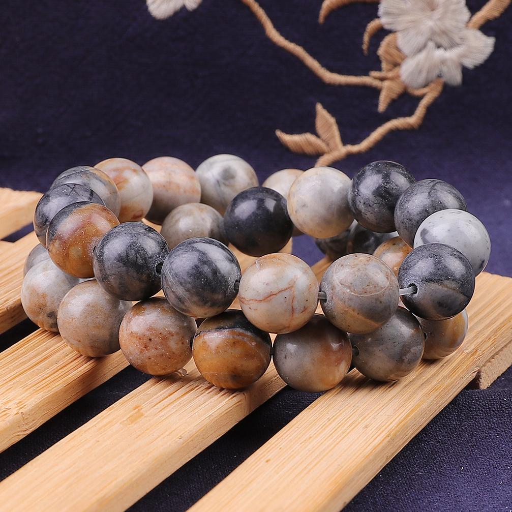 4/6/8/10/12 мм бусины из натурального камня круглые великолепные матовые свободные бусины Пикассо для изготовления ювелирных изделий своими руками ожерелье браслет