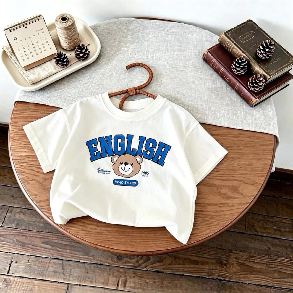17 Year Old Kids Summer Clothing Short Sleeve Tshirt Tops Printed Cartoon Fashion Girl Boy Round Collar Tees Simple T Shirts