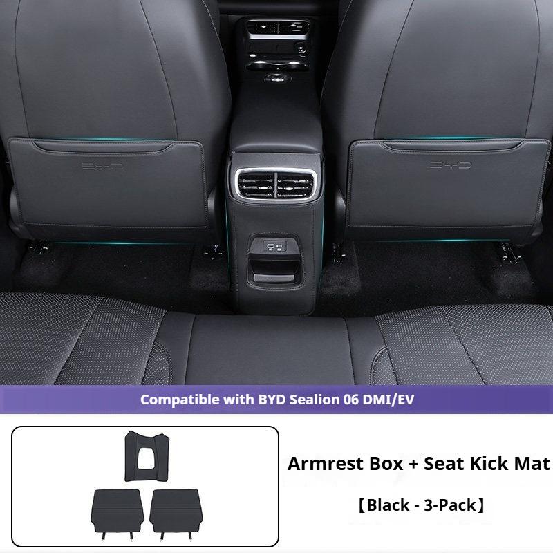Для BYD Sealion 06 EV DMI Накладка на спинку сиденья от пинков Кожаный подлокотник Ящик для хранения Защита от царапин Полуоблегающие автомобильные аксессуары