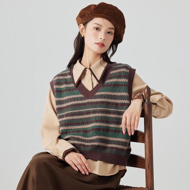 Женский трикотажный жилет в стиле ретро с полосками от Inman