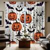 2 шт. HD Хэллоуин Джек-о '-фонарь Паутина Летучая мышь занавеска Белый галстук цифровой печатный занавес Домашний декор стиль Украсьте гостиную