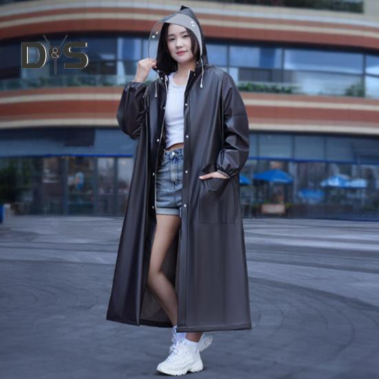 Плащ с капюшоном, водонепроницаемый, с застежкой-молнией из ЭВА, многоразовый, для взрослых, сверхлегкий, непромокаемый, толстый, портативный, для путешествий на открытом воздухе, дождевик-пончо, дождевик