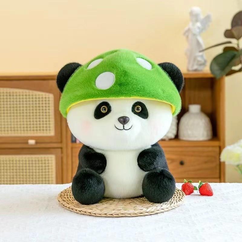 Adorable Mushroom Panda Plush Toy Perfect Gift For Children And Girls 25cm