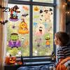 Indoor Outdoor Festive Supplies Halloween Static Window Clings, Cartoon Ghost Pumpkin Witch Monsters Decals, Waterproof Removable Glass Stickers