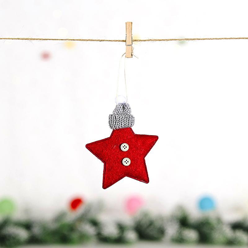 1pc Gifts DIY Xmas Ornaments Tree Red Star Pendant Christmas 2023 Party Home Decor