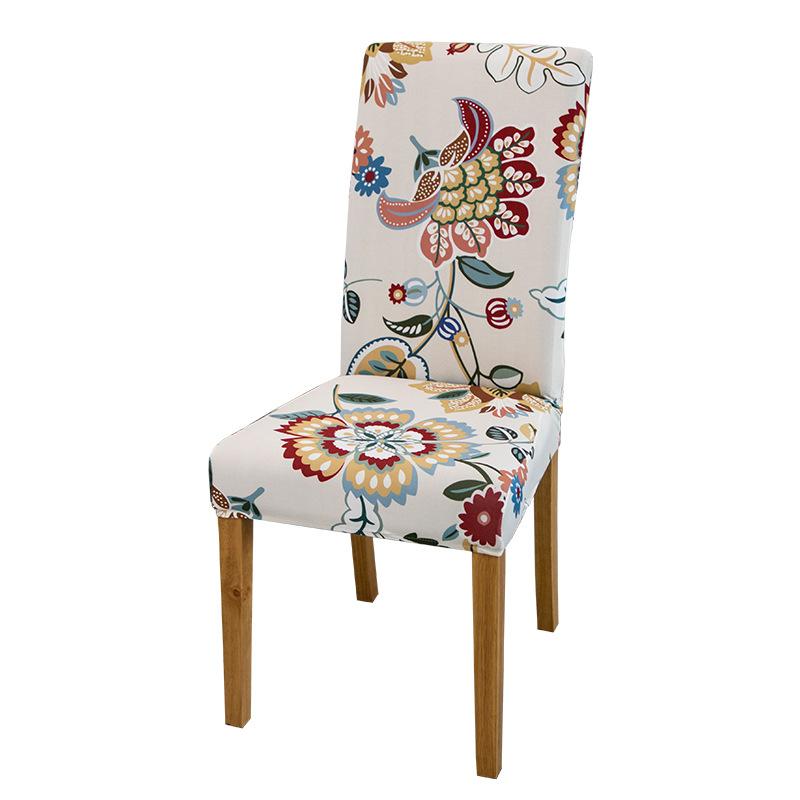 Printed Chair Cover Spandex Elastic Dining Chair Slipcover Removable Washable Chair Covers for Hotel Wedding Party Banquet Dining Room