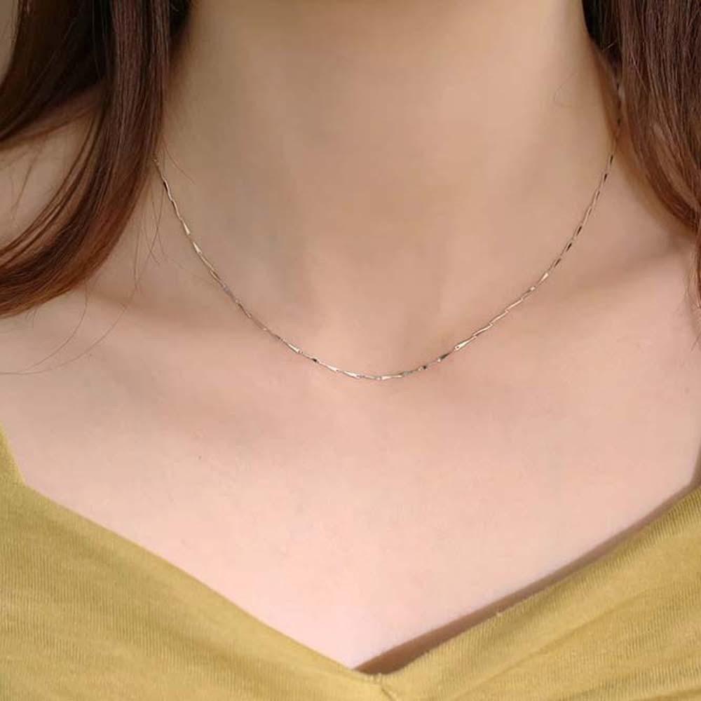 925 Silver Glitter Choker Necklace Zinc Zinc Alloy Collarbone Chain Elegant Stacked Silver Necklace Women