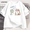 Funny Cat Fan T-shirt Men Women Summer Round Neck Short Sleeve Tshirt Breathable Streetwear Oversized Tee Casual High Quality