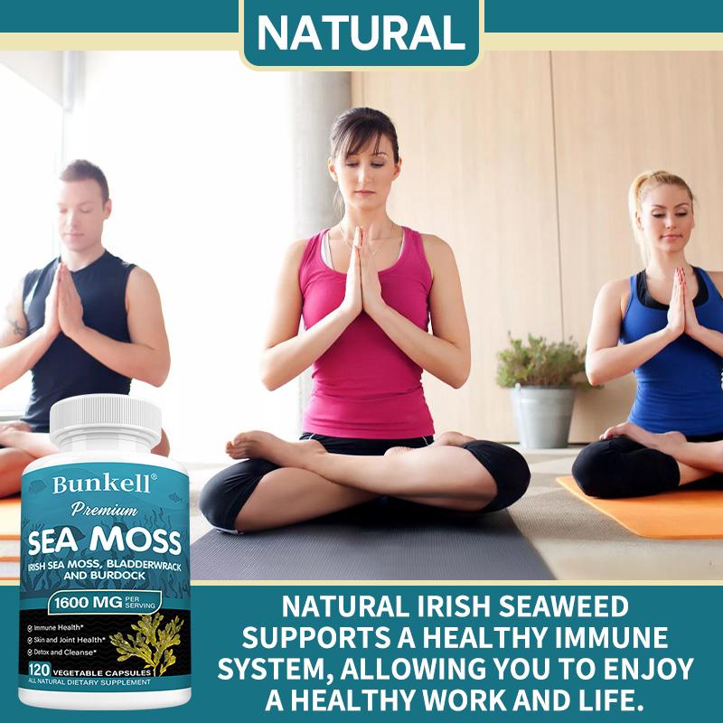 Sea Moss Dietary Supplement, With Organic Bladderwrack Powder, 120 Capsules Per Bottle