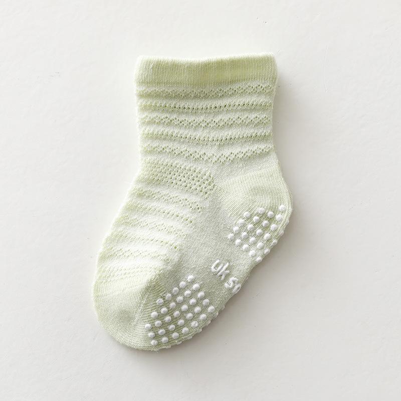 Seamless Solid Color Summer Thin Infant Baby Socks Breathable Mesh Cotton Early Education Kids Ankle Floor Socks