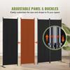 Room Divider 4-Panel Folding Privacy Screen Fabric Partition Office Black