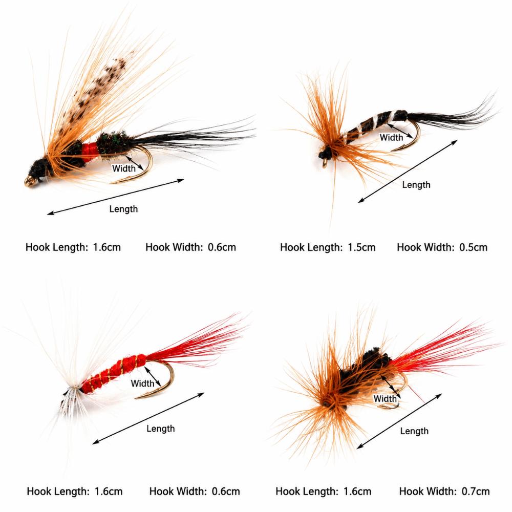 60PCS with High Carbon Steel Hook Fly Fishing Lures Colorful Fly Fishing Tackle  For Trout Bass