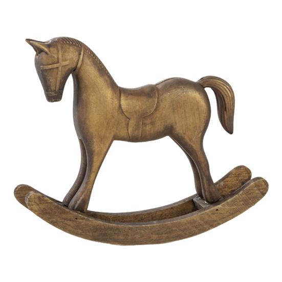 Деревянная резьба Лошадка-качалка Фигурка Винтажная Миниатюрная Статуэтка Лошадки-качалки Украшение для Дома Офиса Гостиной Настольное Украшение Орнамент
