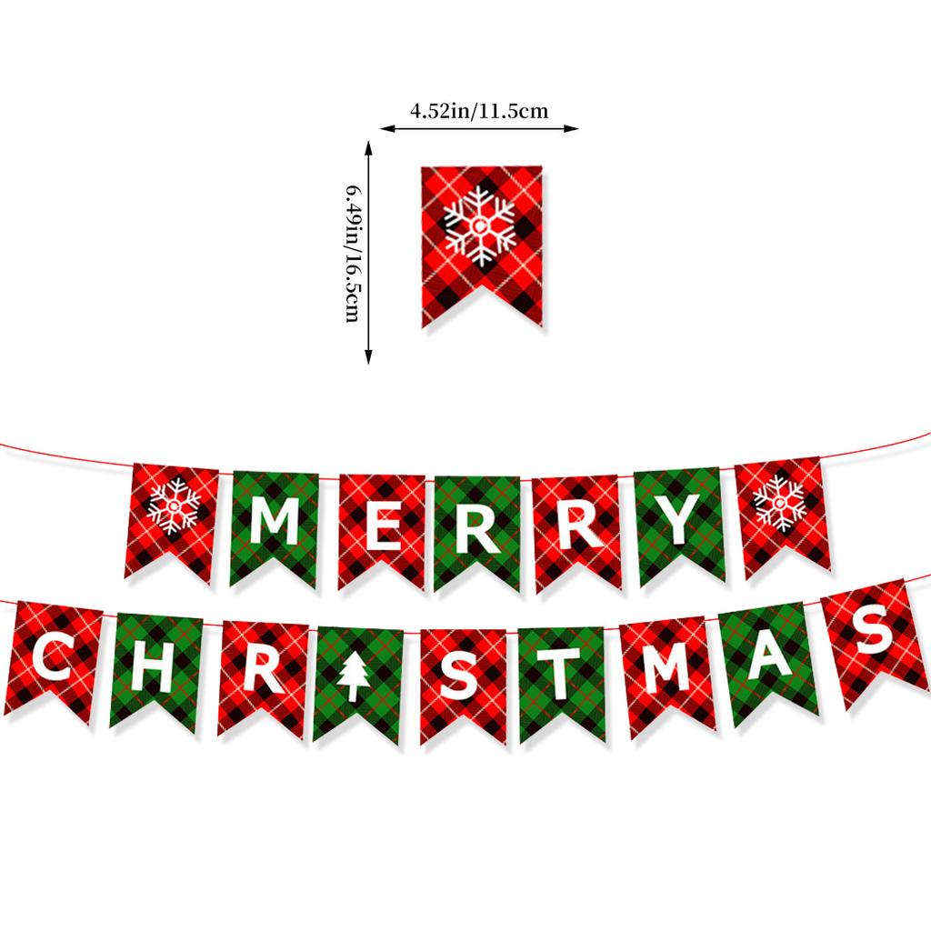 Christmas Decoration Snowflake Elk Plaid Letter Flag Spiral Balloon Set Customization