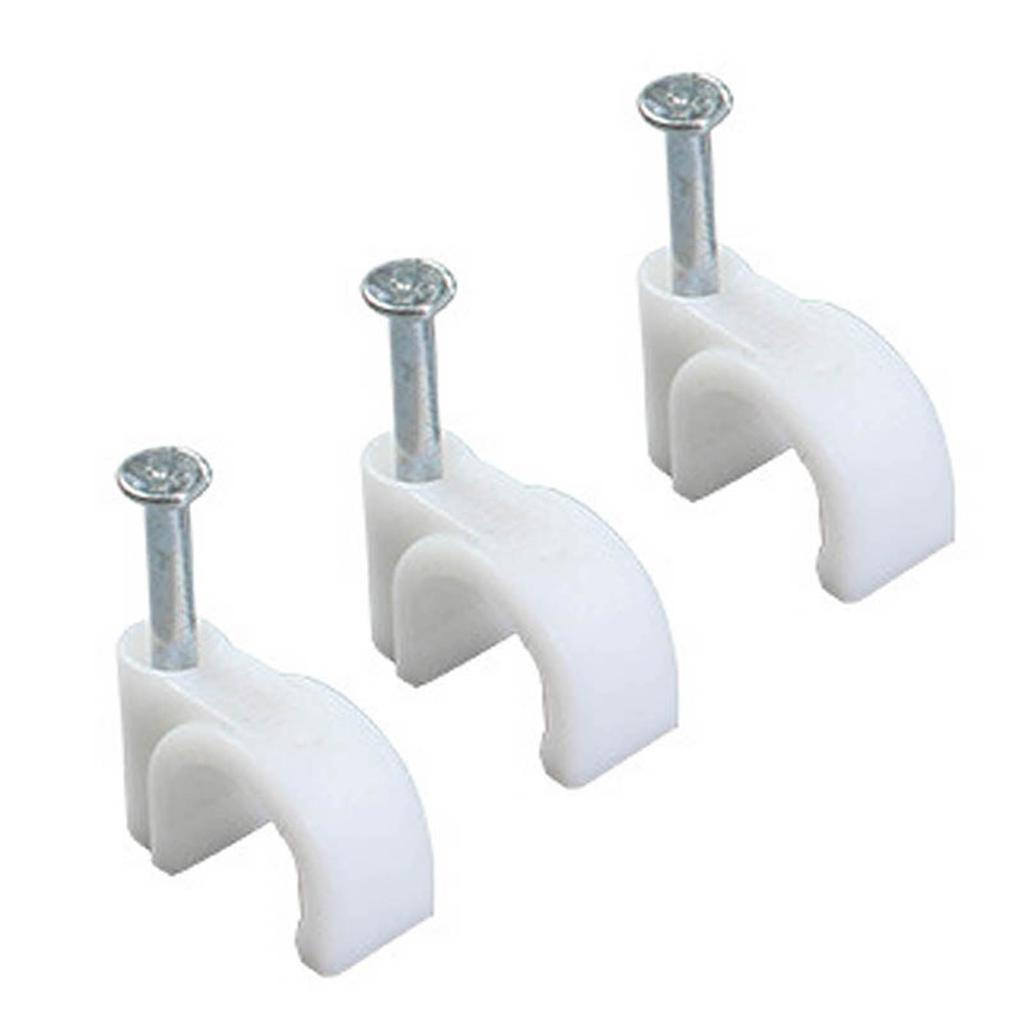 100 шт. 5 мм стальной гвоздевой зажим для круглого кабеля, фиксирующий зажимы для настенного крепления шнура