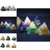 Stunning Orgonite Pyramid Featuring Vibrant Natural Crystal Macadam For Reiki Healing