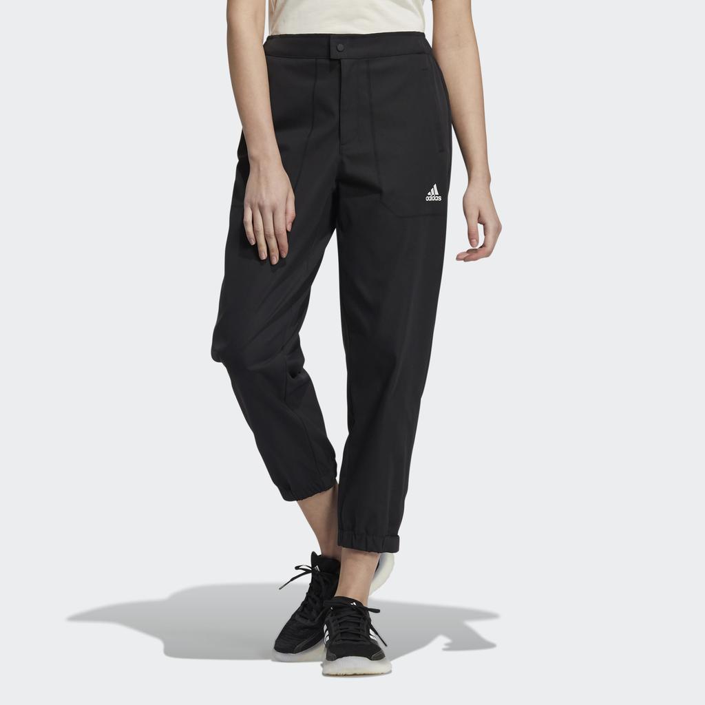 Adidas Спортивные капри с эластичной пуговицей на талии, женские брюки, черные H07388