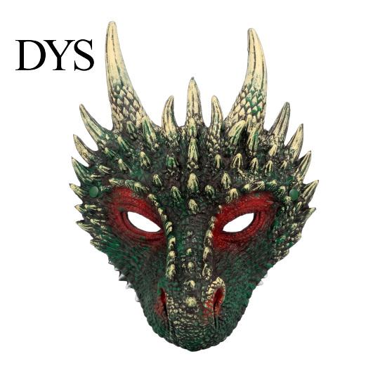 Adjustable Strap Party Costume Dragon Masque for Adults, Halloween Cosplay 3D Simulation Thorn Face Shield Full Festival, Carnival Masquerade