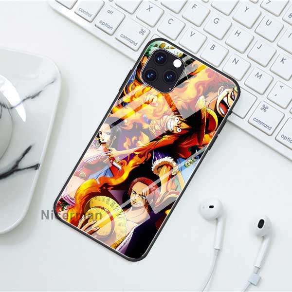 Цельные чехлы с аниме «Луффи» для iPhone 13 12 Mini 11 Pro X XS XR Max 7 8 Plus 6 6S SE, чехол из закаленного стекла, чехол для телефона