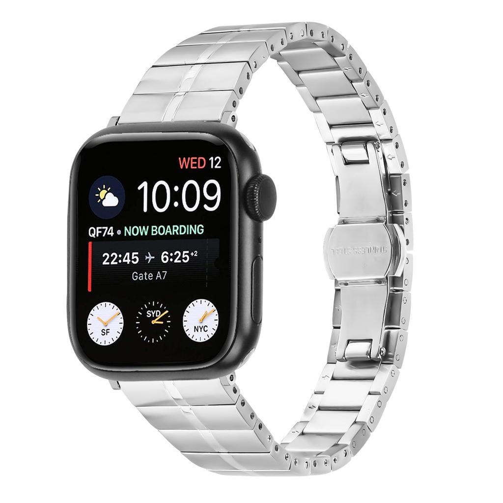 Для Apple Watch 10 46 мм/Ultra 2/Ultra 49 мм/9 8 7 45 мм/SE (2023) SE (2022) SE 6 5 4 44 мм/3 2 1 42 мм ремешок из нержавеющей стали