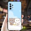 Чехол-кейс с котиком и персиком моти для Samsung Galaxy A54 A34 A24 A14 A12 A32 A52 A51 A71 A50 A70 A13 A33 A53 A52S