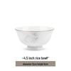 Utoo Ceramic Gold-Rimmed Spring Design Soup Bowl
