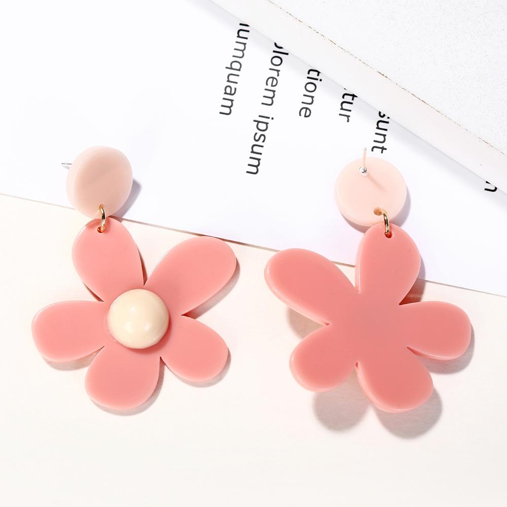Европейские и американские преувеличенные серьги-цветы конфетных цветов, модные и простые милые серьги-пуговицы в виде ромашек