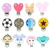 BPA Free Silicone Chew Toys Silicone Baby Teether Pacifier Holder Clip