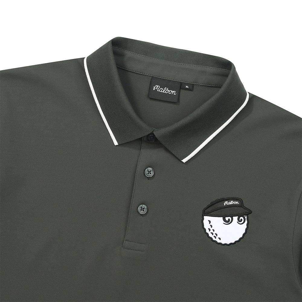 MALBON GOLF Basic Pq Polo Shirt Charcoal (Man)