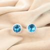 Swiss Blue Topaz Gemstone 925 Fine Silver Jewelry Handmade Girls Earrings 0.53" EE-147-5