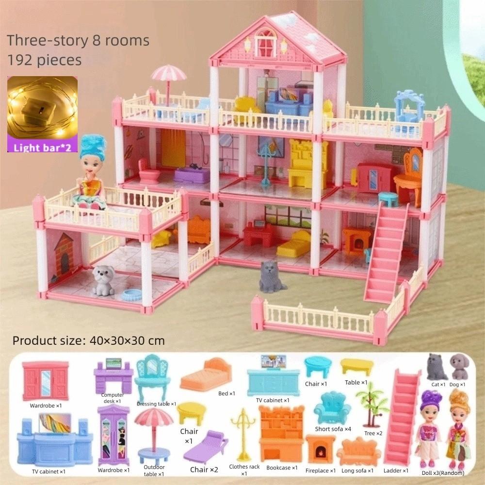 Миниатюрная мебель Набор для кукольного домика 3D Сборка кукольного домика Креативный DIY Замок мечты принцессы Дети