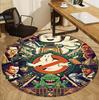 Ghostbusters Pattern Round Rug, Indoor/Outdoor Mat, for Picnic, Gameroom, Bedroom, Office, Living Room, Home Decor Carpet, Birthday Gift