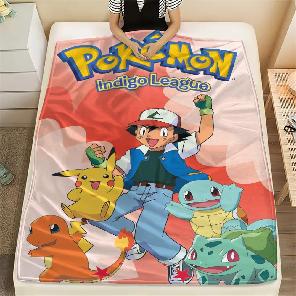 Pokémon pattern Flannel Blanket, High quality Comfortable for All Seasons, Home Decor, Warmth and Comfort, Perfect for Gifts.