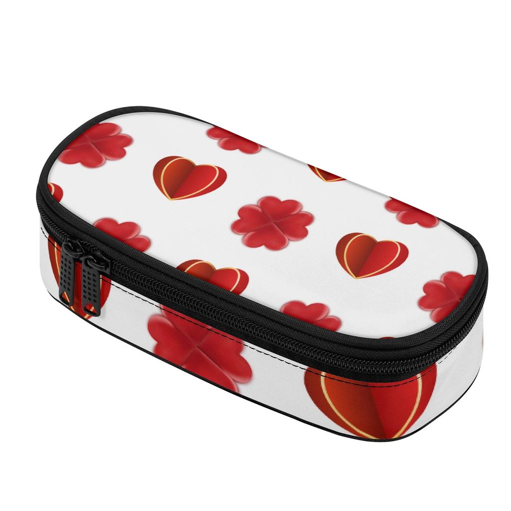 Pencil Bag 300D Polyester Roomy Interior Zipper Closure with Main Pocket Mesh Layer and Removable Pen Divider for Students