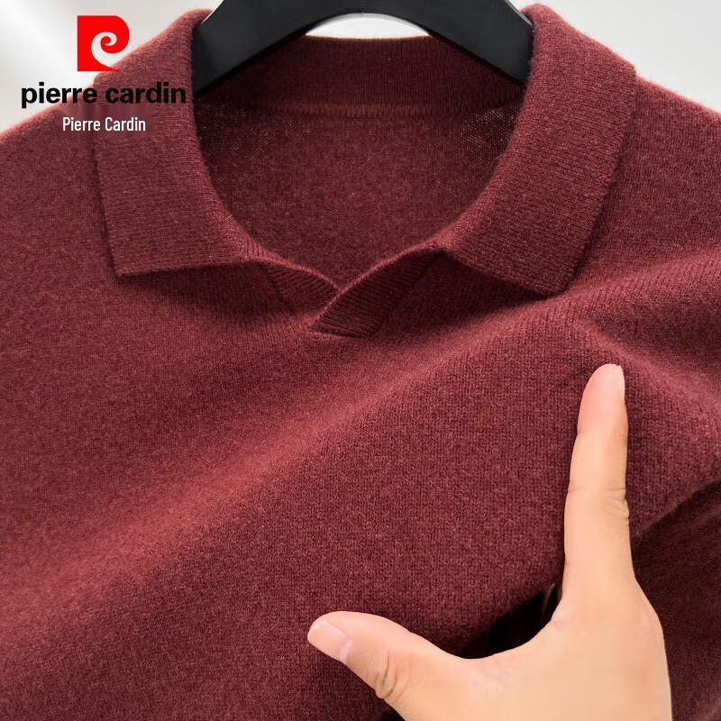 Мужской свитер Pierre Cardin из 100% шерсти с воротником поло