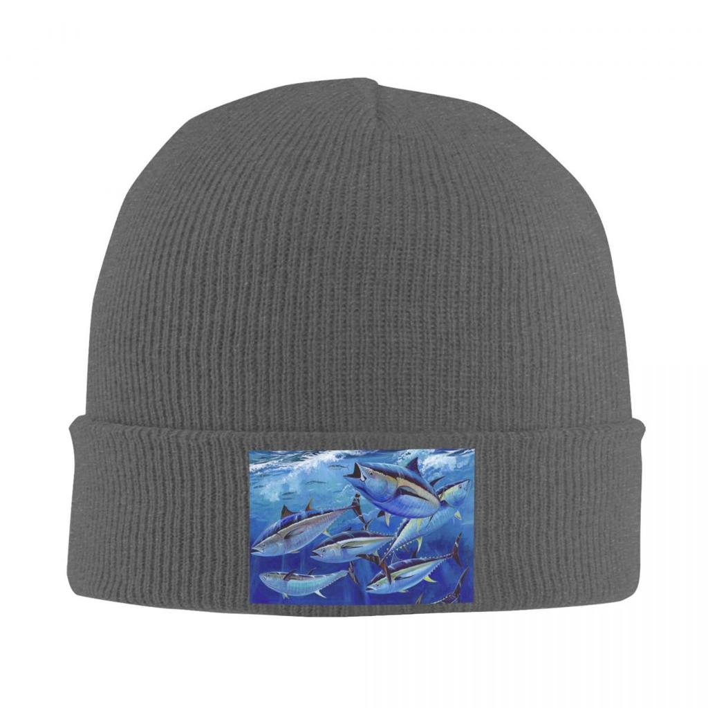 Sportfish Dark Blue Blackyellowfin Tuna Warm Knitted Cap Fashion Bonnet Hat Autumn Winter Outdoor Beanies Hats for Unisex Adult