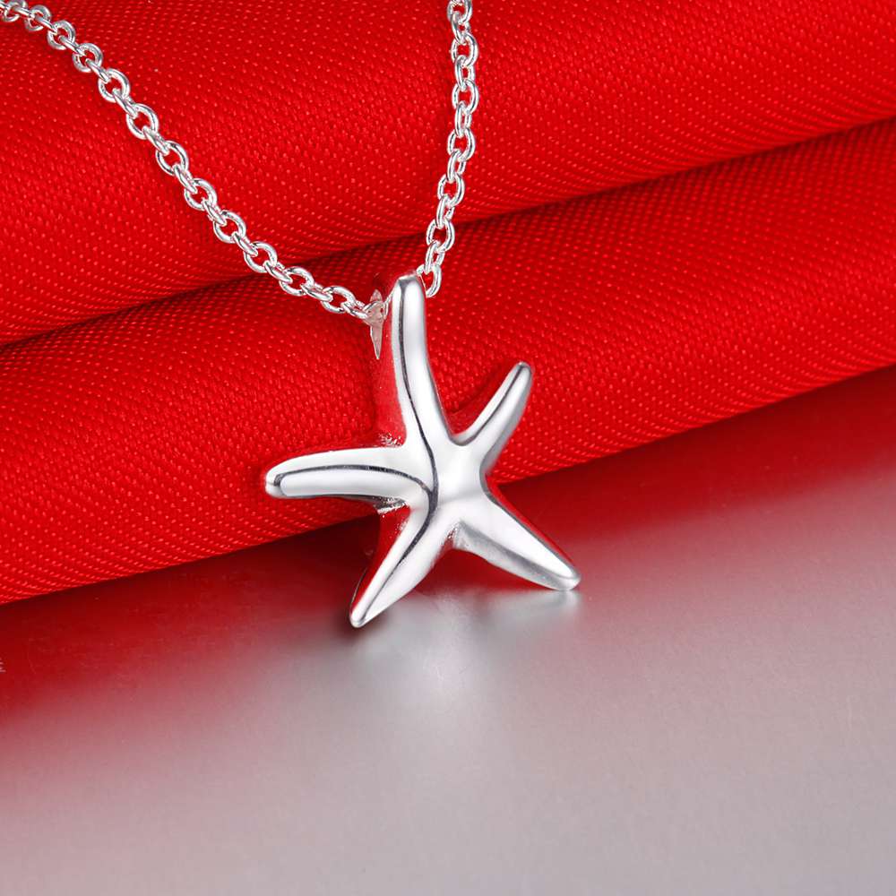 925 Sterling Silver Necklace Pendan Starfish For Women Exquisite Student Girlfriend Jewelry Accessories Wedding GiftGood product