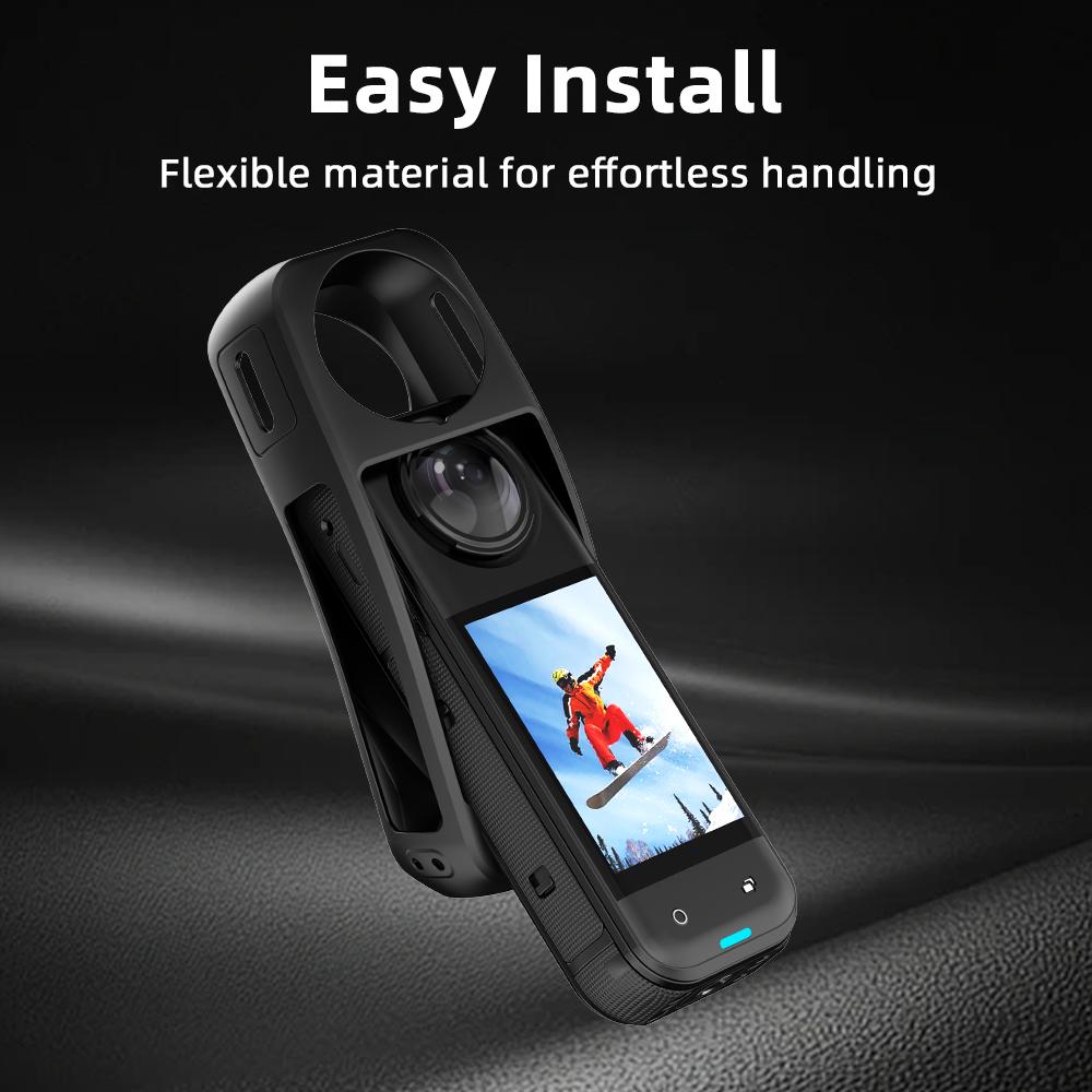 FLYMILE For Insta360 X5 Dustproof Silicone Camera Case Anti Scratch Protective Cover