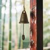 Vintage Hanging Bell Rustic Metal Wind Chime Retro Hanging Wind Bell with Owl or Leaf Pendant for Home Entrance Farmhouse Garden Decoration