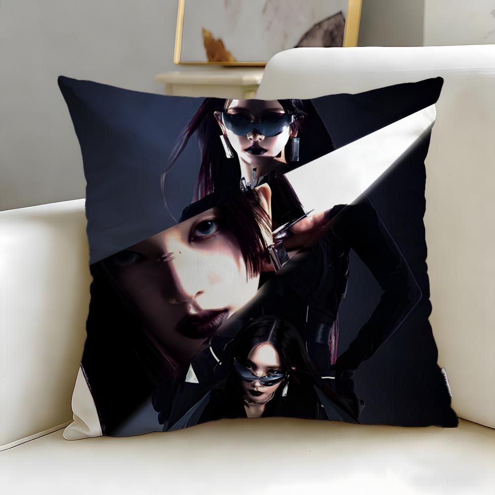 Популярная айдол-группа Aespa Наволочка-подушка Мягкая и легко стирающаяся – Универсальная для дивана, кровати, путешествий и офиса